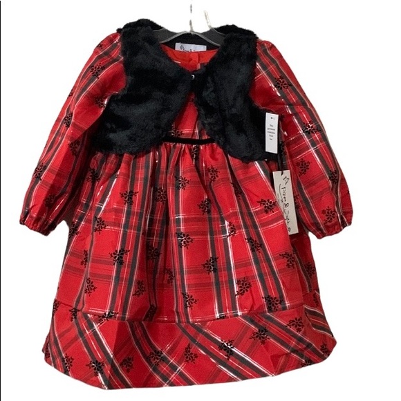 Pippa & Julie Other - Pippa & Julie 2 Piece Red & Black Plaid Dress Set Size 4